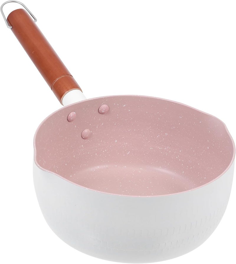 Food Pot 20cm Non-stick Maifan Stone Saucepan Aluminum Cooking Pot White for Stove Top Cooking - Image 1