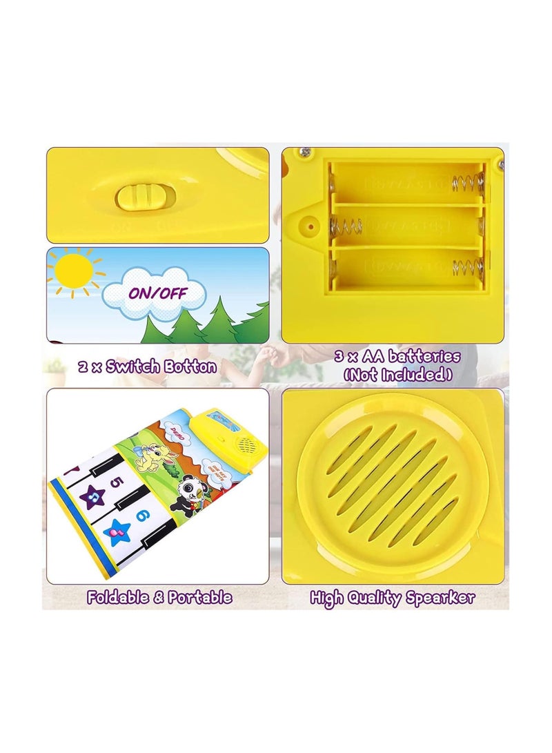 VIUAUAX سجادة رقص موسيقى البيانو، سجادة موسيقية للأطفال، سجادة بيانو للأطفال الصغار مع 8 أصوات حيوانات بطانية لعب باللمس ألعاب هدية للأطفال بعمر 2 3 4 4 5 6 سنوات الأولاد والبنات - Image 2