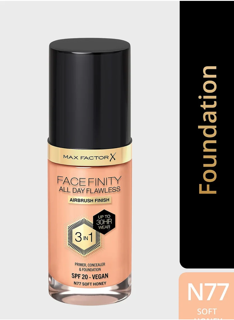 Max Factor Max Factor Facefinity All Day Flawless Foundation - N77 Soft Honey, 30ml