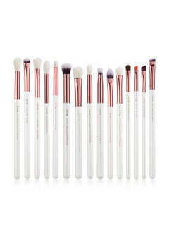 Jessup Eye Makeup Brush Set Professional 15Pcs White/Rose Gold Premium Naturalsynthetic Eye Shadow Blending Concealer Eye & Brow Liner Brushes T217  - Image 2