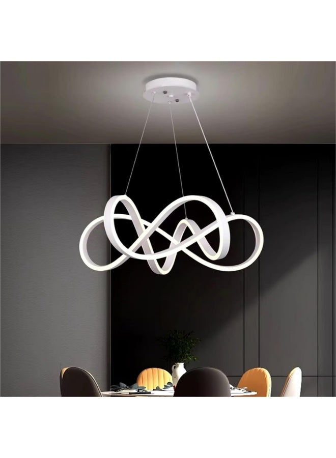 AFN Modern LED Pendant Ceiling Light with Artistic Curved Loop Design for Living Room Dining Area Bedroom, Energy Efficient Hanging Decorative Lighting Fixture for Contemporary Interiors - Image 2