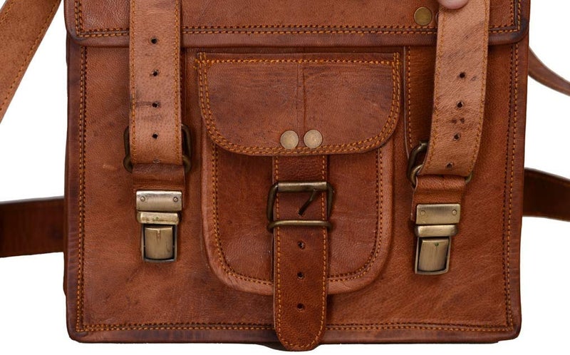 Komal's Passion Leather Leather crossbody bag messenger satchel tablet bag 11 inches for men and women by KPL (Brown)  - Image 3
