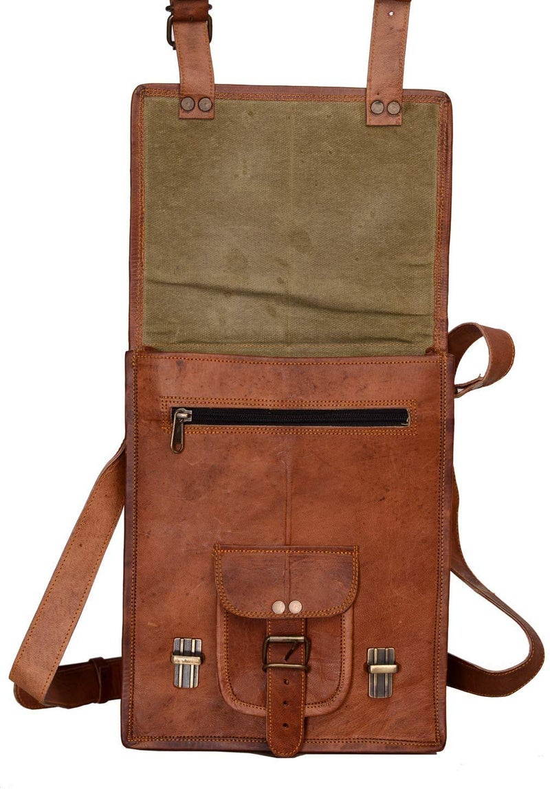 Komal's Passion Leather Leather crossbody bag messenger satchel tablet bag 11 inches for men and women by KPL (Brown)  - Image 4