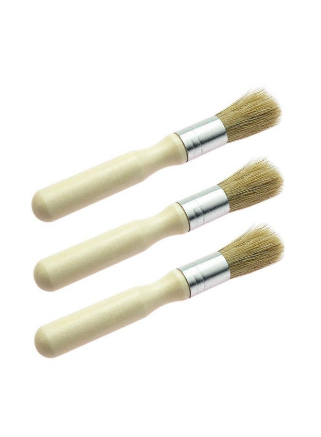 Vidillo Glue Brush set,3 Pack Professional Narural Wooden Round Glue Wax Brush for Paint Bookblinding Furniture,Super Wax Brush Chalk Paint for Little Project (3 Pack) - Image 1