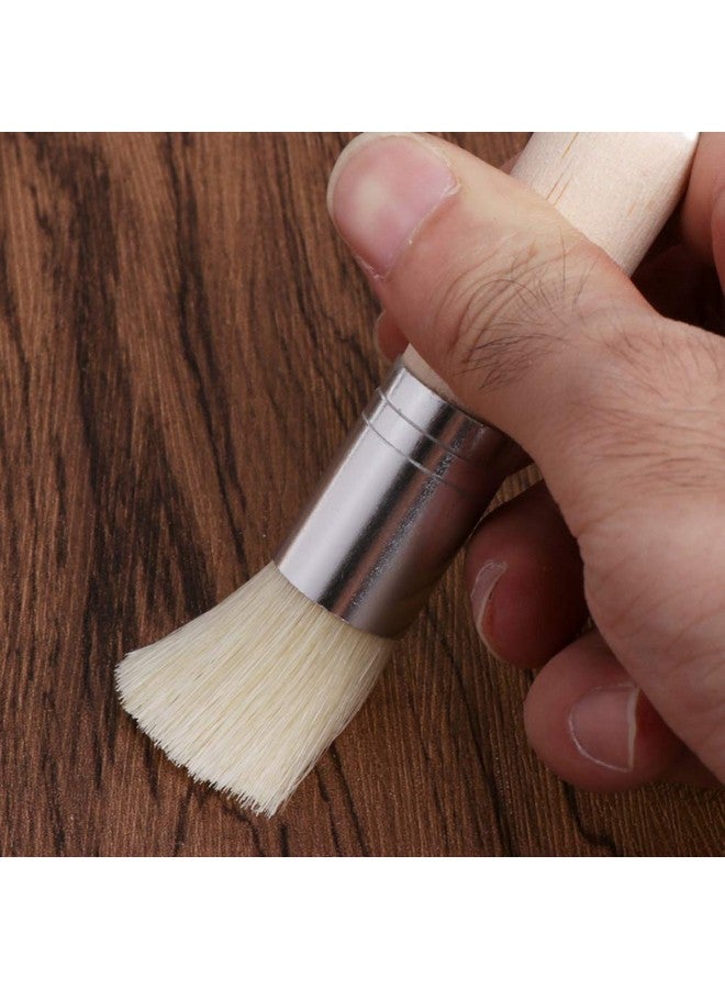 Vidillo Glue Brush set,3 Pack Professional Narural Wooden Round Glue Wax Brush for Paint Bookblinding Furniture,Super Wax Brush Chalk Paint for Little Project (3 Pack) - Image 4