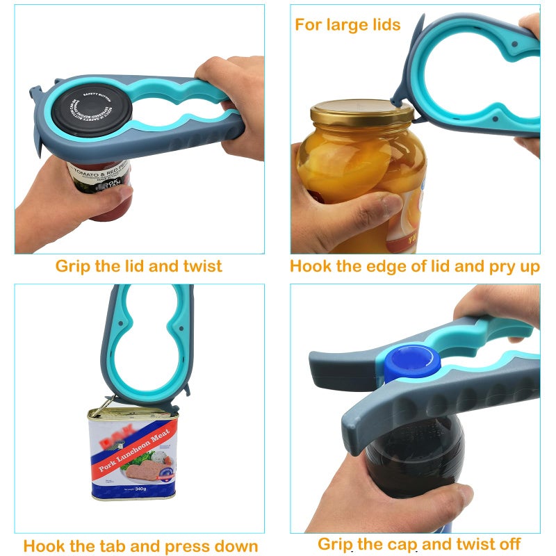 Otstar Latest Jar Opener and 5 in 1 Bottle Opener with Rubber Jar gripper Pad Ideal for Seniors with arthritis Weak Hands and Low Strength - Image 3