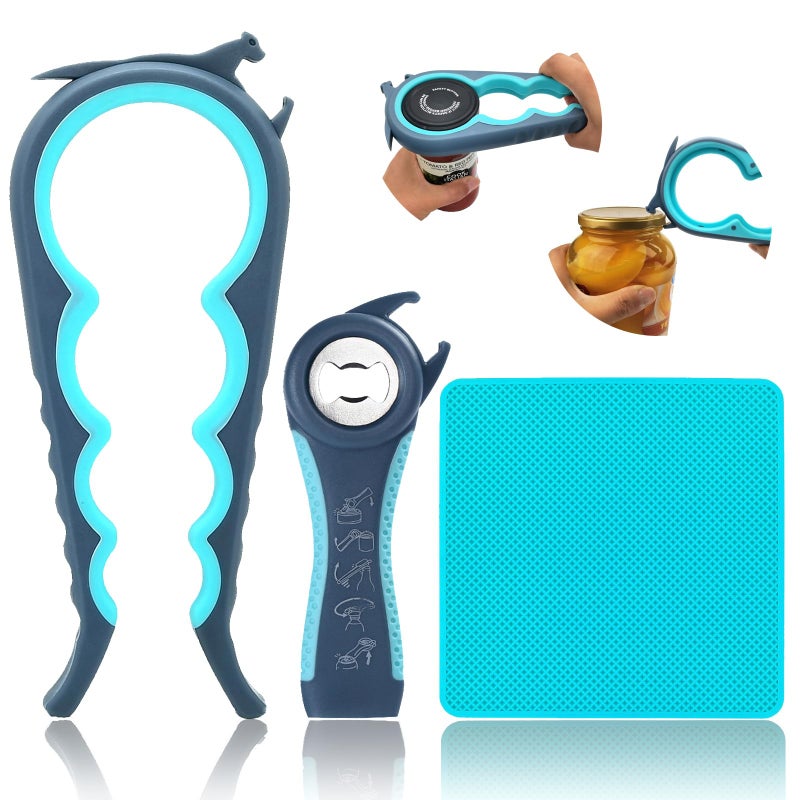 Otstar Latest Jar Opener and 5 in 1 Bottle Opener with Rubber Jar gripper Pad Ideal for Seniors with arthritis Weak Hands and Low Strength - Image 1