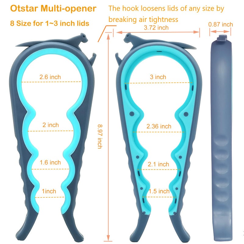 Otstar Latest Jar Opener and 5 in 1 Bottle Opener with Rubber Jar gripper Pad Ideal for Seniors with arthritis Weak Hands and Low Strength - Image 2
