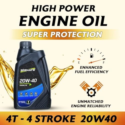 Signate 20W40 Engine Oil for Bikes 1L, 4 Stroke Engine Oil for Motor Cycle, Maximum Gear Protection & Efficient Performance Bike Oil (Pack of 4) - Image 2