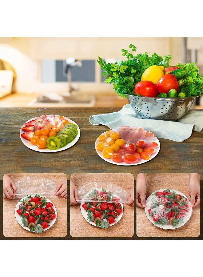 200 Pcs Elastic Fresh Keeping Bags Reusable Elastic Food Storage Bags Stretch Plastic Wrap Bowl Covers Alternative to Foil for Kitchen Outdoor Picnic - Image 4