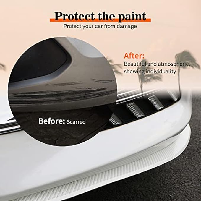 Samurai Pack-1 2.5M/8.2FT Car Carbon Fiber Front Lip, Front Bumper Lip, Carbon Lip, Side Skirt, Front Lip Spoiler Waterproof Protection, Universal Auto Parts (Carbon Fiber White) - Image 5