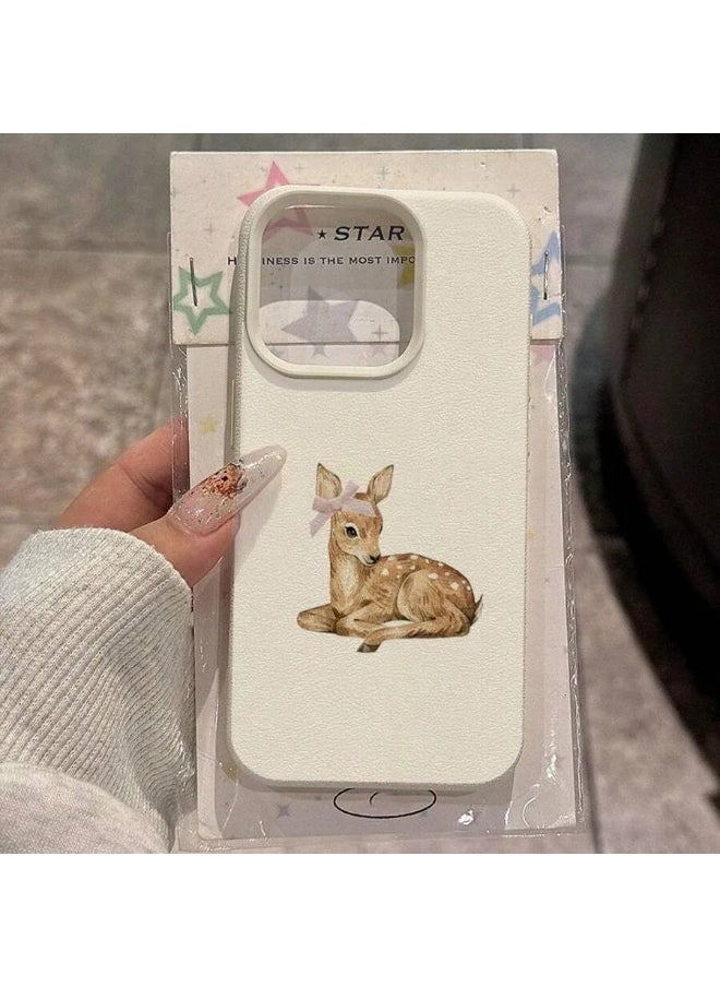 1pc TPU Phone Case with Frieze and Deer Pattern, Suitable for iPhone and Phones