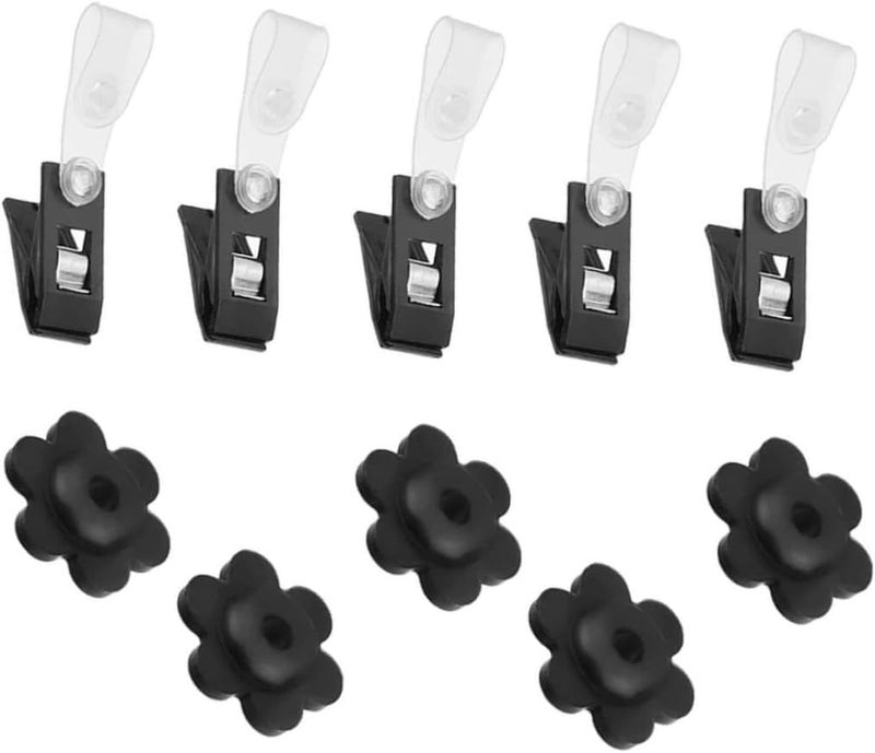 Lurrose 20 Pcs Garden Flag Clips and Flag Pole Rubber Stoppers Set Anti-Wind Banner Fixing Clamps for Outdoor Sturdy Windproof Accessories - Image 1