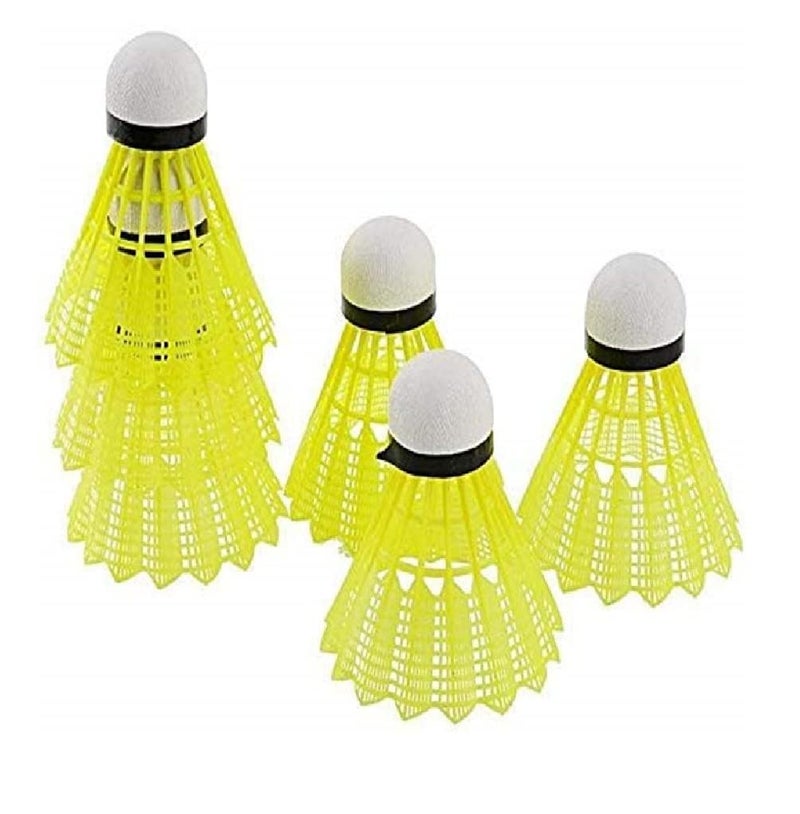 YOOKO ® (Pack of 5), Badminton Shuttle Cock, Green Color, Plastic Make with Cork On The Face (Low Speed) - Image 1