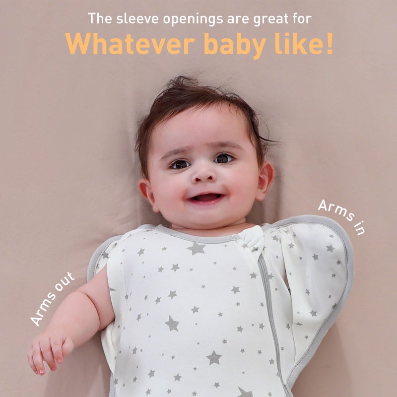 Knirose Baby Sleep Sack Swaddles for Newborn 0-3 Months, Arms Up Swaddle Blanket 2 Packs Cotton, Hands Up 3-Way Transitions to Arms-Free Wearable Sleeping Sack Bag for Boys Girls Snug Fit Calms Startle Reflex - Image 3