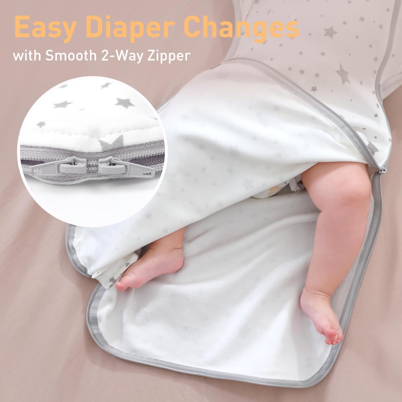 Knirose Baby Sleep Sack Swaddles for Newborn 0-3 Months, Arms Up Swaddle Blanket 2 Packs Cotton, Hands Up 3-Way Transitions to Arms-Free Wearable Sleeping Sack Bag for Boys Girls Snug Fit Calms Startle Reflex - Image 5