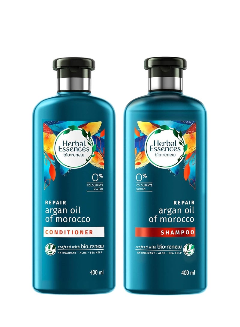 Herbal Essences Herbal Essences bio renew Argan Oil of Morocco CONDITIONER 400ml and Herbal Essences bio renew Argan Oil of Morocco SHAMPOO 400ml - Image 1