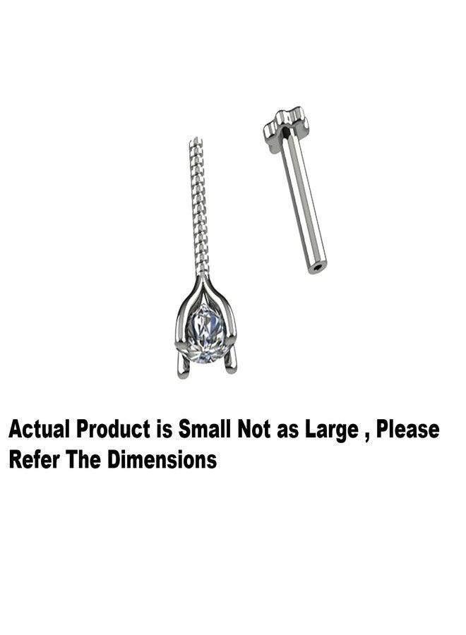 SOMYA 925 Hallmarked Sterling Silver Stylish And Very Beautifull Zircon NosePin With Silver Purity Certificat - Image 2