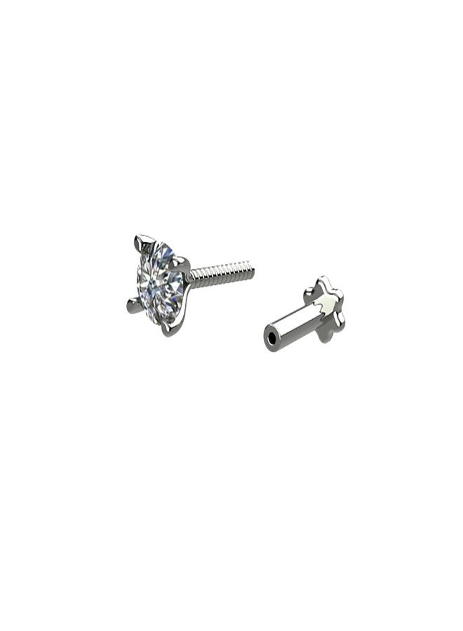 SOMYA 925 Hallmarked Sterling Silver Stylish And Very Beautifull Zircon NosePin With Silver Purity Certificat - Image 1