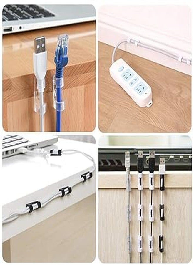 KACHKIT 30Pcs Self Adhesive Cable Management Clips, Cable Organizers Sticky Wire Clips Cord Holder for TV PC Laptop Ethernet Cable Desktop Home Office(Transparent ; Pcs-30). - Image 3