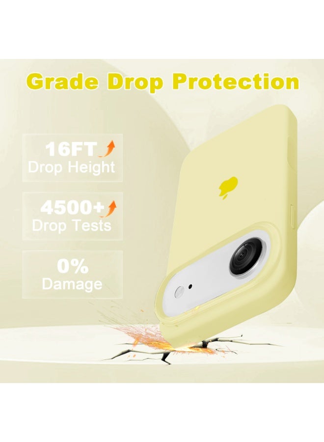 أوللاي حافظة واقية لهاتف iPhone 17 Air، مصنوعة من مادة السيليكون، مقاومة للصدمات مع حماية عدسة الكاميرا وتغطية زر التحكم، غطاء واقي للهاتف المحمول مضاد للصدمات، متوافق مع ملحقات MagSafe، لون أصفر - Image 3