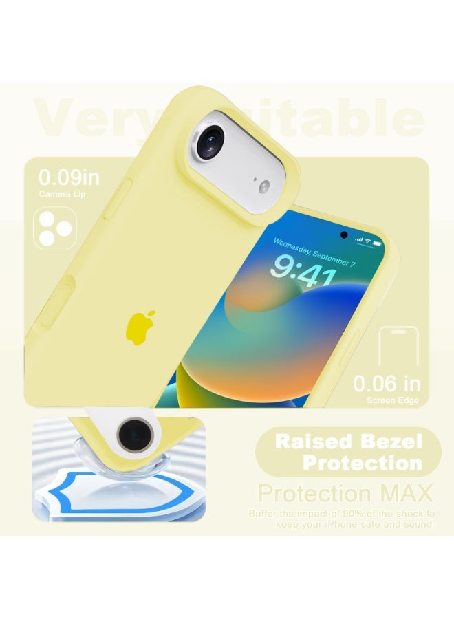 أوللاي حافظة واقية لهاتف iPhone 17 Air، مصنوعة من مادة السيليكون، مقاومة للصدمات مع حماية عدسة الكاميرا وتغطية زر التحكم، غطاء واقي للهاتف المحمول مضاد للصدمات، متوافق مع ملحقات MagSafe، لون أصفر - Image 4
