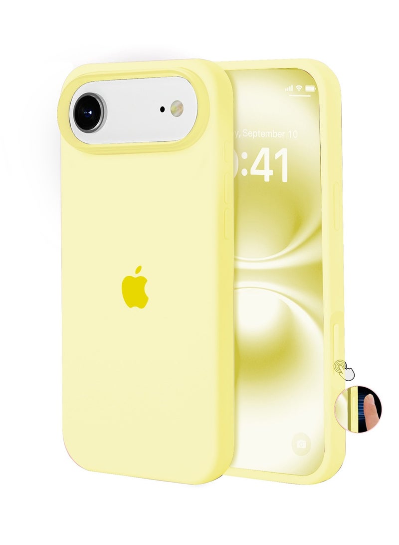 أوللاي حافظة واقية لهاتف iPhone 17 Air، مصنوعة من مادة السيليكون، مقاومة للصدمات مع حماية عدسة الكاميرا وتغطية زر التحكم، غطاء واقي للهاتف المحمول مضاد للصدمات، متوافق مع ملحقات MagSafe، لون أصفر - Image 1