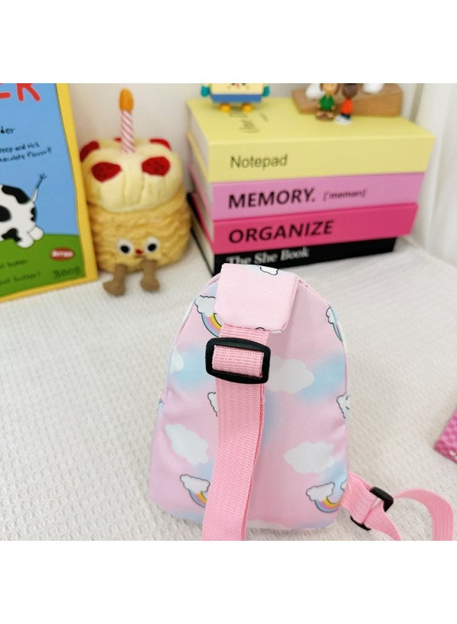 2024 حقيبة أطفال كورية للربيع والصيف حقيبة صدر كرتونية للبنين والبنات خفيفة الوزن أنيقة للسفر حقيبة ظهر كروس-اللون: حورية البحر الأرجواني - Image 4