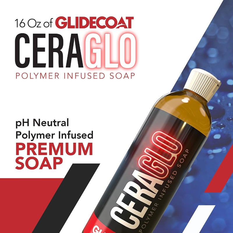 Glidecoat Ceraglo Polymer-Infused Aftercare Soap (16oz) - A Ceramic Foaming Car Wash Soap and Boat Cleaner with Neutral PH for Longevity of Coating and additional Anti-Scratch Protection Layer - Image 2