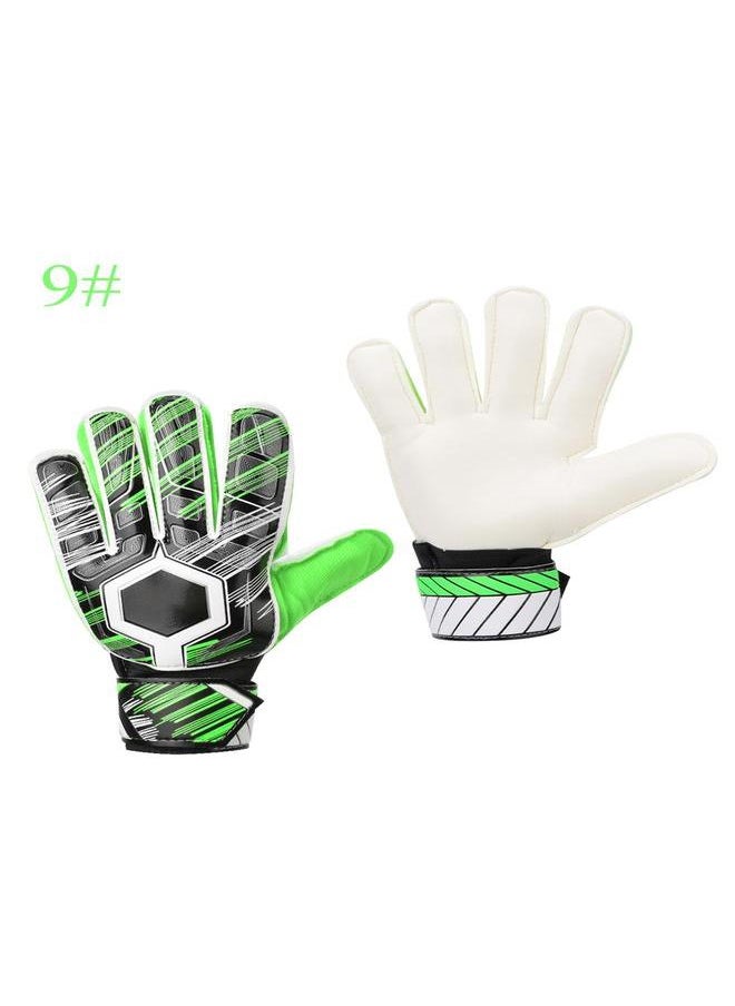 Thoraya Adult Children Professional Football Soccer Goalkeeper Goalie Thicken PU Gloves ProtectorGreen 9#  - Image 1