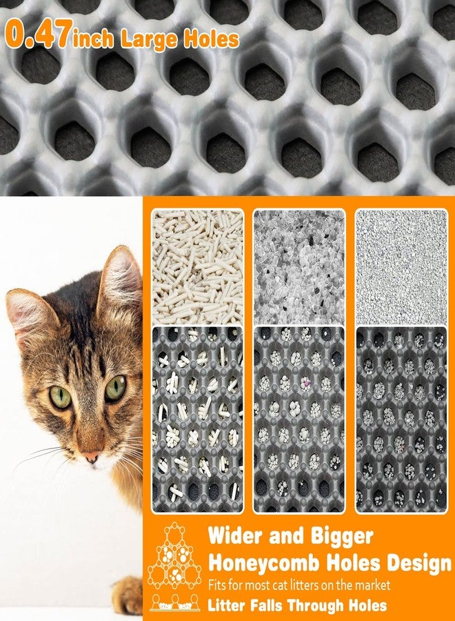 blissstorm Waterproof Cat Litter Mat, Double Layer EVA, Odor-Free Large Grid, Urine Proof, Easy Cleanup (Gray, 16 x 20) - Image 3
