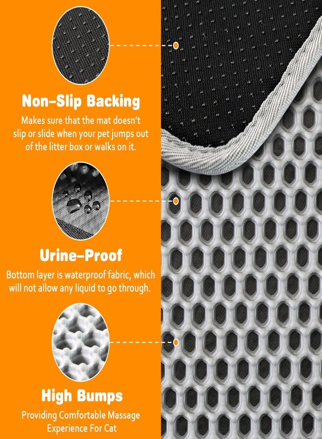 blissstorm Waterproof Cat Litter Mat, Double Layer EVA, Odor-Free Large Grid, Urine Proof, Easy Cleanup (Gray, 16 x 20) - Image 4