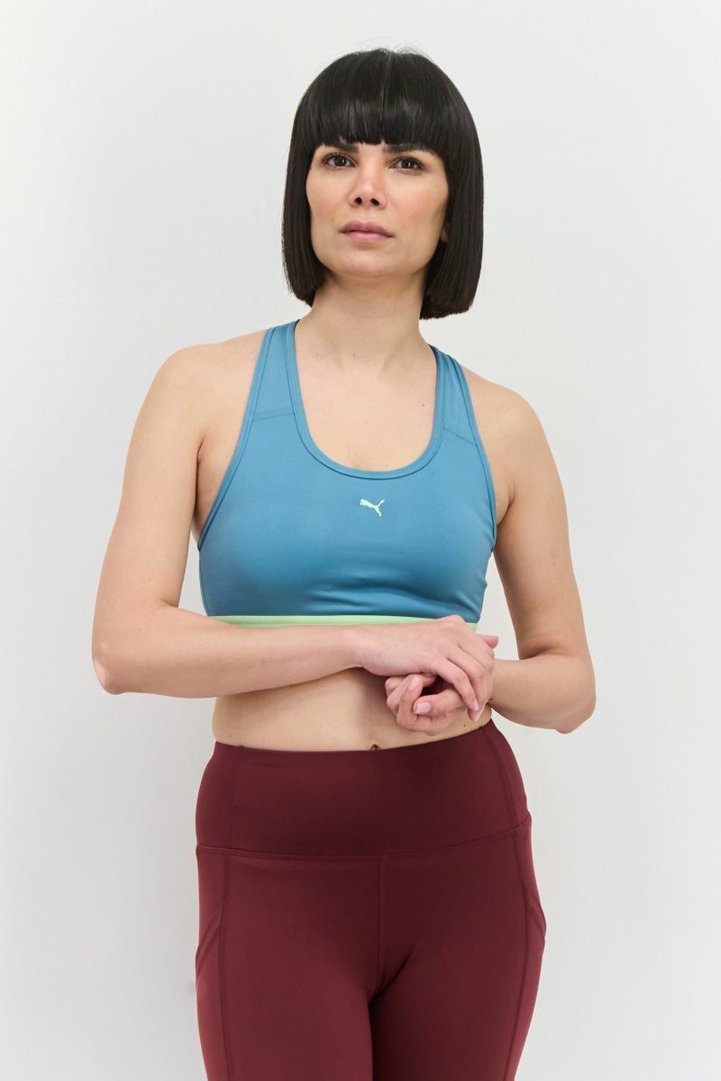 PUMA Women Sportswear Fit Non Padded  Brand Logo Outdoor Bra, Bold Blue - Image 1