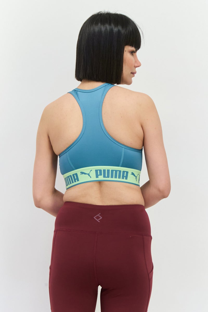 PUMA سروال رياضي نسائي مناسب بدون حشوة بشعار العلامة التجارية، أزرق جريء - Image 4