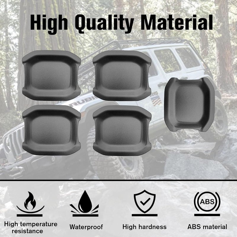 LitMiRaCle Car Door Bowl Scratch Protector for Jeep Wrangler JL, Exterior Door Handle Bowl Cover Protection Trim Accessories Compatible with Jeep Wrangler JL JLU 2018-2023 4 Doors, ABS Plastic, 5PCS Easy assemble - Image 4