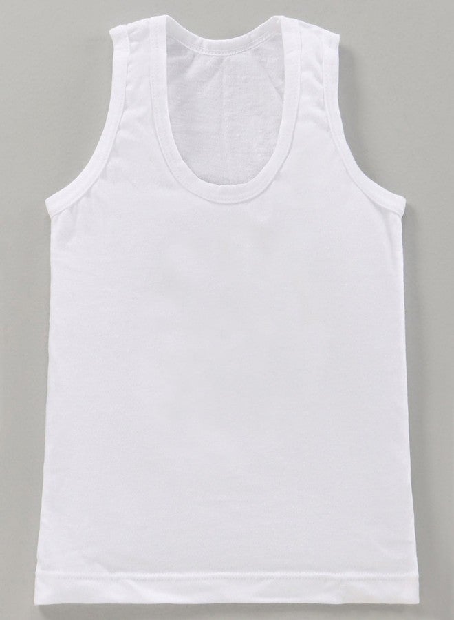 BENAVJI بانيان داخلي قطن عادي بدون أكمام للأطفال حديثي الولادة للجنسين لون أبيض 0-3 أشهر حزمة من 6 - Image 3