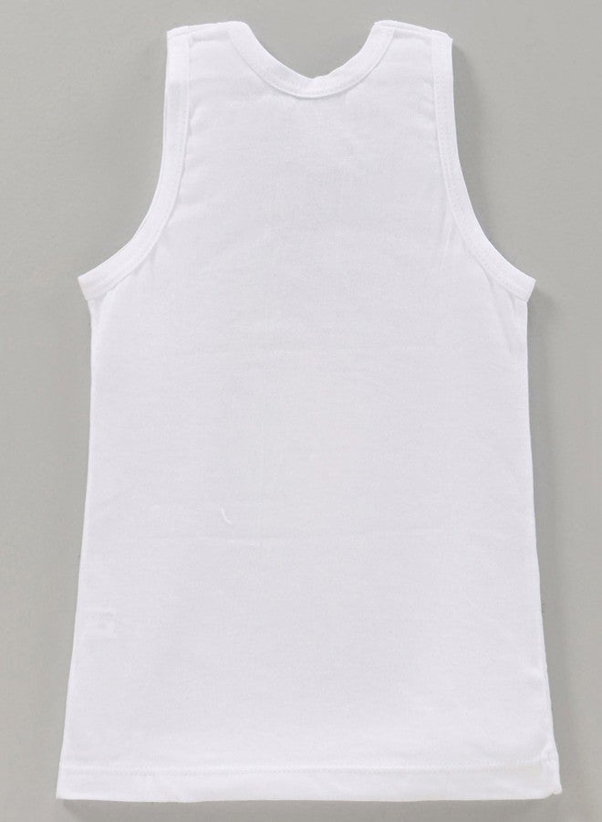 BENAVJI بانيان داخلي قطن عادي بدون أكمام للأطفال حديثي الولادة للجنسين لون أبيض 0-3 أشهر حزمة من 6 - Image 4