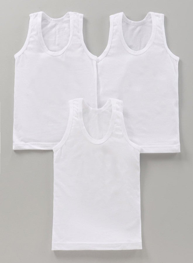 BENAVJI بانيان داخلي قطن عادي بدون أكمام للأطفال حديثي الولادة للجنسين لون أبيض 0-3 أشهر حزمة من 6 - Image 2