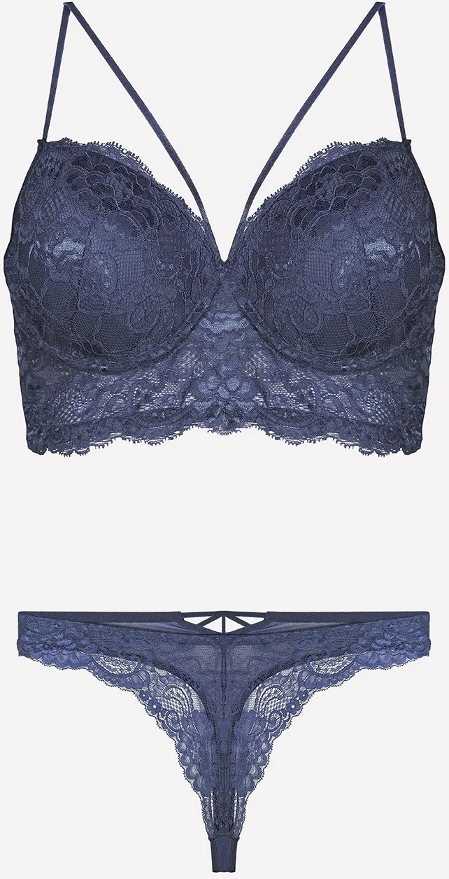 Nurteks 4330 Women's Unsupported Bra Panty Set-Navy Blue