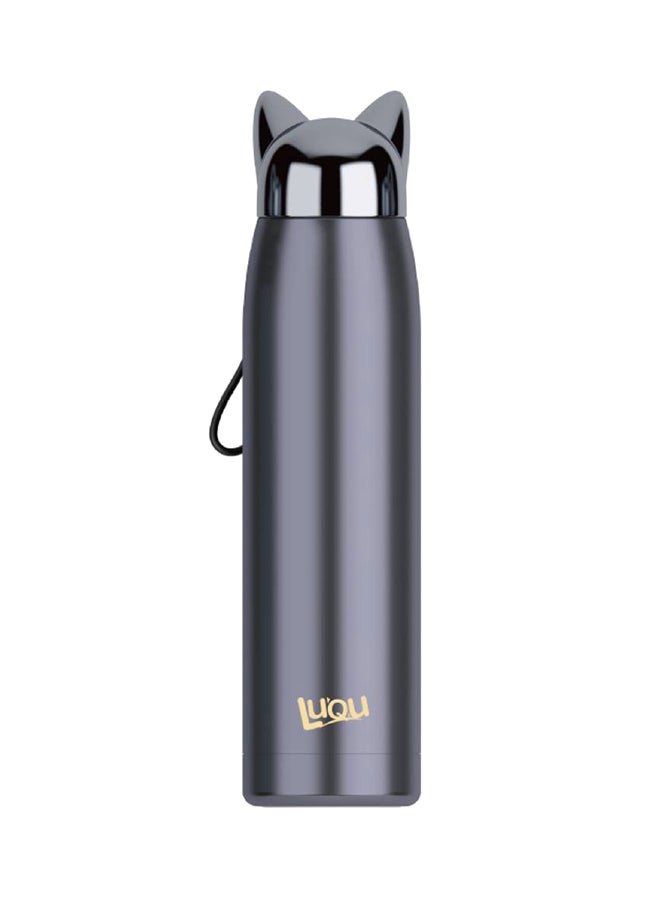 LuQu Cat Ears Stainless Steel Hot Vacuum Flask Black 320ml - Image 1