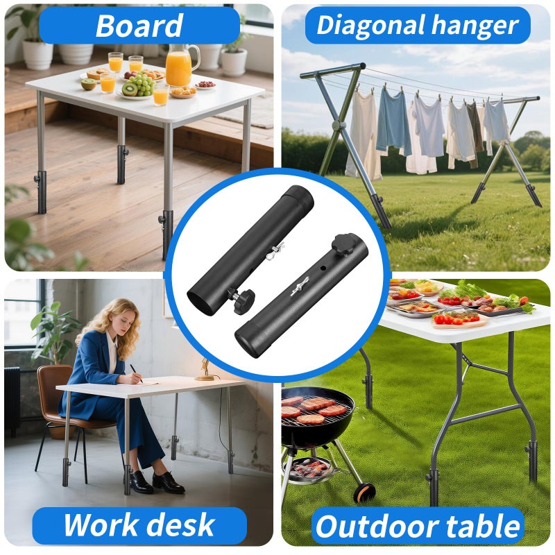 VinBee Folding Table Risers,Folding Table Leg Extenders,2-Levels Height Adjustable Risers for DIY & Back Pain Relief for Office,Dining,Standing Desk 4 Pack (7.7 inch)-Legs for Furniture - Image 4