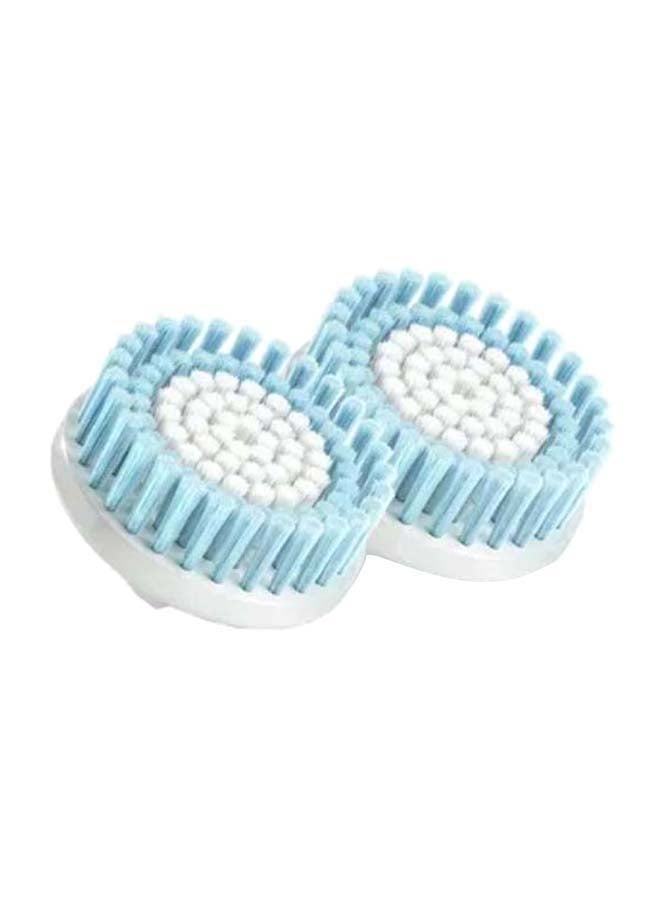 BRAUN 80E Replacement Face Exfoliation Brush Head Set - 2-Piece White/Blue - Image 1