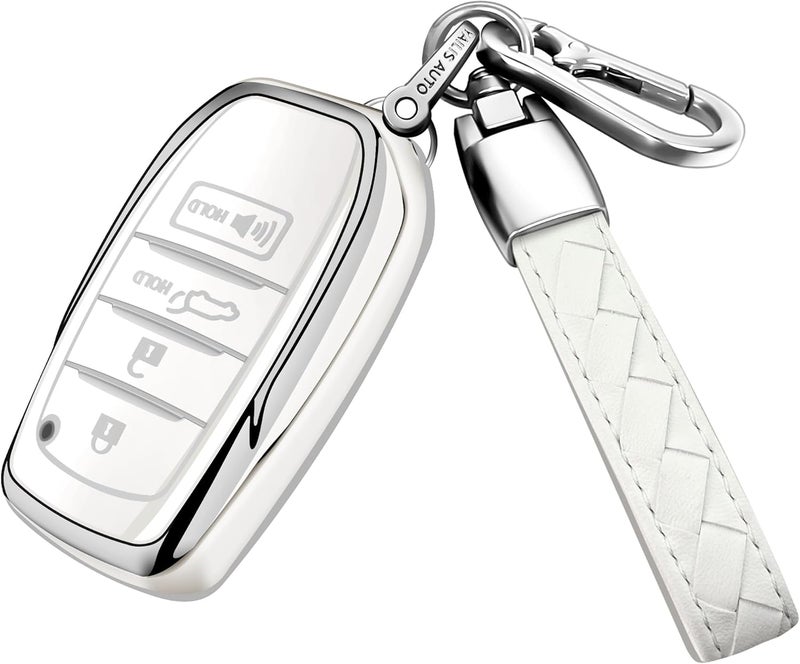 Sindeda Toyota Key Fob Cover with Keychain - White - Image 1