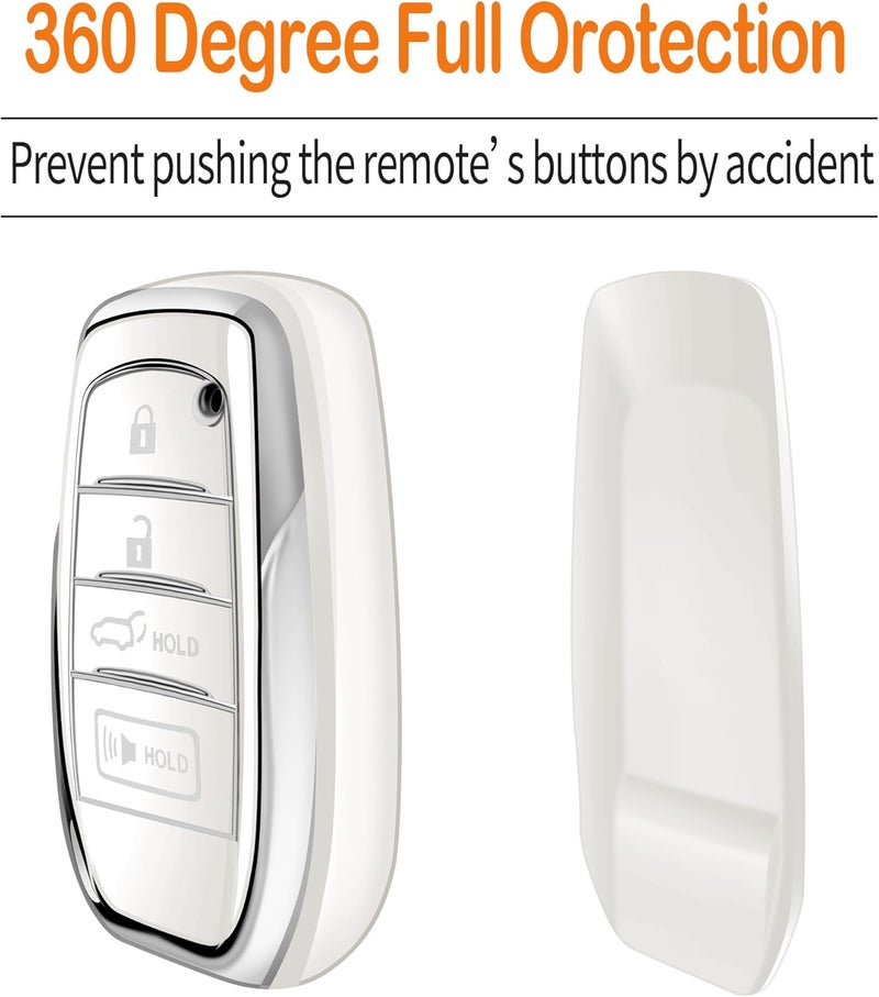 Sindeda Toyota Key Fob Cover with Keychain - White - Image 4