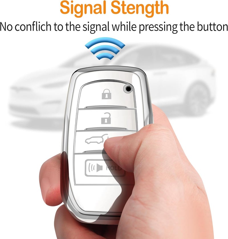 Sindeda Toyota Key Fob Cover with Keychain - White - Image 5