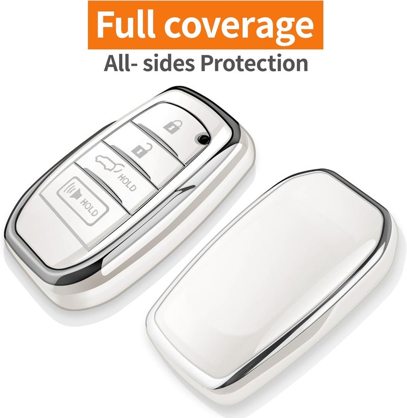Sindeda Toyota Key Fob Cover with Keychain - White - Image 3