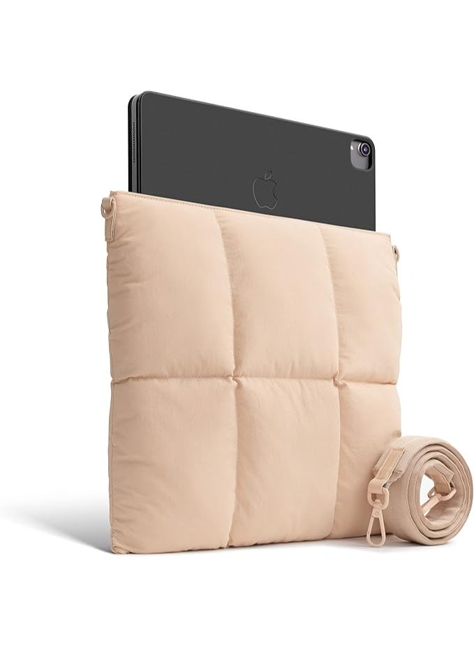 كومفيابل حقيبة كتف مبطنة للأجهزة اللوحية من Comfyable متوافقة مع iPad Pro 12.9 إنش حقيبة كروس بودي مبطنة بتصميم كويلت مع بطانة وسادة للحماية للنساء - Image 1