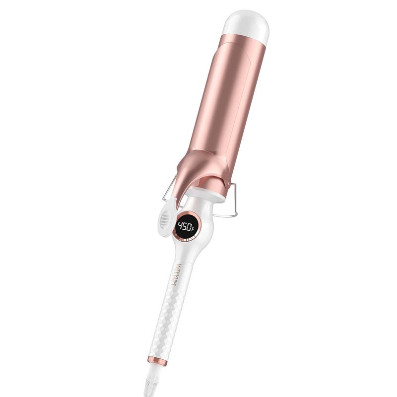 WEEYUM Large Curling Iron 2 Inch Barrel, Long Barrel Curling Wand for Hair, Ceramic Tourmaline Hair Styling Tool, Double Voltage, White - Image 1