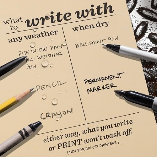 Rite In The Rain Weatherproof Copier Paper, 8.5" x 11", 20# Tan, 200 Sheet Pack (No. 9511T) - Image 3
