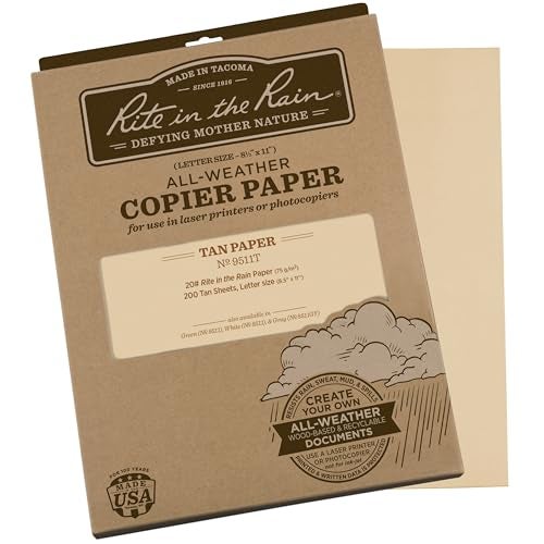Rite In The Rain Weatherproof Copier Paper, 8.5" x 11", 20# Tan, 200 Sheet Pack (No. 9511T) - Image 1